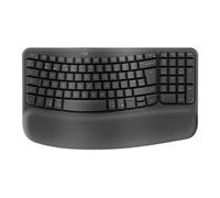 Logitech Wave Keys for Business, Clavier Ergonomique sans Fil avec Repose-Poignets rembourré - Graphite, Clavier Espagnol QWERTY