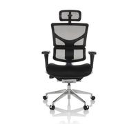 ERGO-U2 FM tissu/tissu maille - Siège de bureau haut de gamme Noir