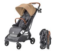 Ergobaby Metro 3 Deluxe Poussette compacte inclinable, poussette de la naissance à 22 kg (0-4 ans), pliage à une main, compatible siège auto, avec sangle de transport, Camel