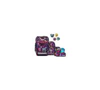 ergobag cubo Bundle Set Sac à Dos Scolaire Ergonomique Classique, 6 pièces, pour la première Classe de l'école Primaire JungleBear - Lilas