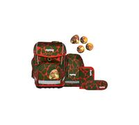 ergobag Cubo Ensemble Sac à Dos d'écolier Ergonomique Classique 5 pièces 1ère Classe Primaire pour Filles et garçons, Ours Fourrure, Orange, Taille Unique, Ensemble Cartable