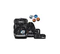 ergobag cubo Light Set Cartable Ergonomique, Ultra léger, Ensemble 5 pièces, 860 g Super ReflectBear - Black