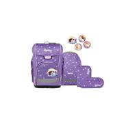 ergobag cubo Light Set PonyBearadise - Lavande | Ensemble 5 pièces avec cartable ergonomique ultra léger de 780 g, idéal pour l'école primaire au quotidien