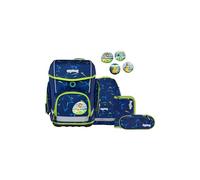 ergobag cubo Set Cartable Scolaire Ergonomique Classique, 5 pièces, pour la première Classe de l'école Primaire Front RunBear - Bleu Foncé