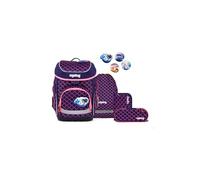 ergobag cubo Set Cartable Scolaire Ergonomique Classique, 5 pièces, pour la première e l'école Primaire Pearl DiveBear - Lilas