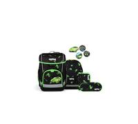 ergobag Ensemble cartable Cube Light Set, Rail d'entraînement - Noir | Cartable ergonomique extra léger de seulement 780 g en lot de 6 pièces de la collection prédécesseur pour l'école