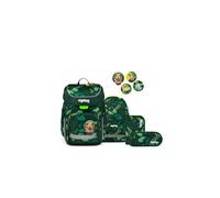 ergobag Ensemble cartable Cubo, Ours dinosaure - Vert, Taille unique | Cartable ergonomique classique 5 pièces pour le 1er cole primaire