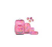 ergobag Ensemble cartable Cubo, Unbesiegbär - Rose, Taille unique | Cartable ergonomique classique 5 pièces pour le 1er cole primaire