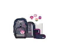 ergobag Lot de 6 cartables ergonomiques Flexibles pour l'école Primaire pour Filles et garçons, Laxy Ours - Violet, Taille Unique, Ensemble Cartable