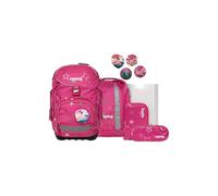 ergobag Lot de 6 Sacs d'école ergonomiques Flexibles pour l'école Primaire pour Filles et garçons, Ours étoilé - Rose, Taille Unique, Ensemble Cartable