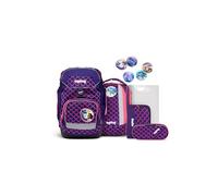 ergobag Sac d'école violet rose pour fille - Lumi-Edition Pack-Set 6 pièces PerlentauchBär 246469