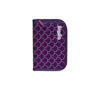 ergobag Lyra Lot de 22 trousses à crayons de couleur, compartiment pour emploi du temps, compartiment pour la monnaie, règle, ourson nacré - Violet