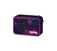 ergobag Lyra Lot de 40 grandes trousses à crayons de couleur et feutres, compartiment pour la monnaie, règle, ciseaux, Laxy ours - Violet, Taille unique, Maxi trousse