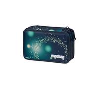 ergobag Lyra Lot de 40 Grandes Trousses à Crayons de Couleur et feutres, Compartiment pour la Monnaie, règle, Ciseaux, Ours Spatial - Bleu foncé