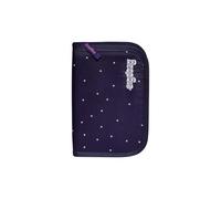ergobag Lyra Trousse à crayons de couleur, compartiment pour emploi du temps, compartiment pour monnaie, règle, motif étoilé, violet
