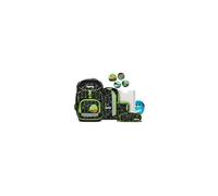ergobag Pack Set Bundle Sac à Dos Scolaire Ergonomique Flexible, 7 pièces, pour la première Classe de l'école Primaire CyBear Race - Black