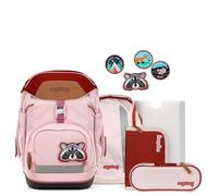 ergobag Lot de 6 sacs à dos d'écolier ergonomiques et flexibles - Pour l'école primaire de première classe - Pour filles et garçons, Ours de scout - Rouge, taille unique