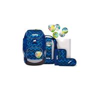 ergobag pack Set - ergonomischer Schulrucksack, Set 6-teilig, einheitsgröße, 25 x 22 x 35 cm, Fallrückziehbär - Blau