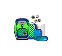 ergobag Pack Set Sac à Dos Scolaire, Cartable Ergonomique Flexible, 6 pièces, pour la première Classe de l'école Primaire TruckBear - Bleu