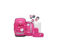 ergobag Pack Set Sac à Dos Scolaire Ergonomique Flexible, 6 pièces, pour la première Classe de l'école Primaire StarlightBear - Fuchsia
