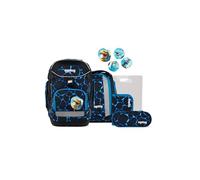 ergobag Pack Set Sac à Dos Scolaire Ergonomique Flexible, 6 pièces, pour la première Classe de l'école Primaire Bearassic Garden - Bleu Clair