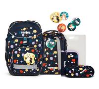 ergobag Sac d'école bleu foncé lilas pour fille - Pack-Set 6 pièces Bärnsteinhöhle 246449