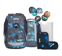 ergobag Sac d'école bleu foncé pour fille et garçon - Pack Super Reflex Glow-Edition Schoolbag Set 6 pièces 164280