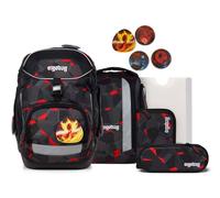 ergobag Sac d'école noir gris foncé pour fille et garçon - Pack-Set 6 pièces TaekBärdo 306881