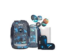 ergobag sac d'école Pack Super Reflex Glow-Edition Schoolbag Set 6 pièces Bär Anhalter durch die Galaxis bleu
