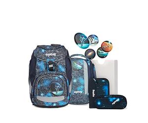 ergobag sac d'école Pack Super Reflex Glow-Edition Schoolbag Set 6 pièces Bär Anhalter durch die Galaxis bleu