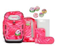 ergobag Sac d'école rose fluo argenté pour fille - Neon Pack-Set 6 pièces KuntBärbuntes Einhorn 199297