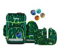 ergobag Sac d'école vert foncé vert fluo pour fille et garçon - Lumi-Edition Cubo Light Set 6 pièces Bärtastisch 288956