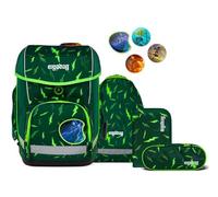 ergobag Sac d'école vert foncé vert fluo pour fille et garçon - Lumi-Edition Cubo Set 5 pièces Bärtastisch 288926