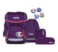 ergobag Sac d'école violet foncé rose pour fille - Lumi-Edition Cubo Set 5 pièces PerlentauchBär 288939