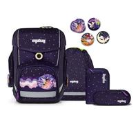 ergobag Sac d'école violet foncé rose pour fille - Reflex Glow-Edition Cubo Set 5 pièces SternguckBär 288929
