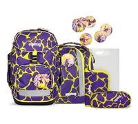 ergobag Sac d'école violet jaune pour fille - Lumi-Edition Pack-Set 6 pièces SuBärkraft 246444
