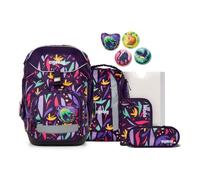 ergobag Sac d'école violet rose pour fille - Lumi-Edition Pack-Set 6 pièces AmBärzonas 289016