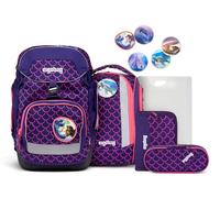 ergobag Sac d'école violet rose pour fille - Lumi-Edition Pack-Set 6 pièces PerlentauchBär 246469