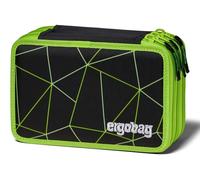 ergobag Trousse à crayons noir vert fluo pour fille et garçon - Lumi-Edition Maxi Pencil Case CyBär Race 289012