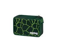 ergobag Lyra Lot de 40 Grandes Trousses à Crayons de Couleur et feutres, Compartiment pour la Monnaie, règle, Ciseaux BärRex - Vert