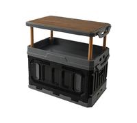 Ergocar Boîte de rangement intérieure et extérieure, boîte de rangement pliable pour camping, peut soulever le haut de la boîte de rangement de grande capacité, avec portes, adaptée pour le rangement