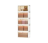 Ergocar Boîte de Rangement Plastique Pliable, Empilable Grande Capacité Boite Rangement, Organisateur de Rangement avec Couvercle pour Armoires, Garde-Manger, Bureau