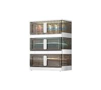 Ergocar Boîte de Rangement Plastique Pliable, Empilable Transparent Boite Rangement avec Poulie, Grande Capacité Organisateur de Rangement pour Chambre à Coucher, Salon, Bureau