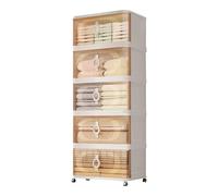 Ergocar Boîte De Rangement Pliable Armoire De Rangement Empilable Grande Capacité Rangement Double Porte Avec Roulettes Déplacement Convient Pour Les Chambres à Coucher,Les Armoires
