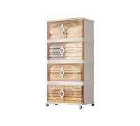 Ergocar Boîte De Rangement Pliable Armoire De Rangement Empilable Grande Capacité Rangement Double Porte Avec Roulettes Déplacement Convient Pour Les Chambres à Coucher,Les Armoires