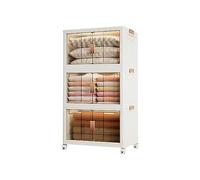 Ergocar Boîte de Rangement Pliable, Empilable Grande Capacité Boite Rangement Plastique, Durable Organisateur de Rangement avec Poulie pour Armoires, Garde-Manger, Bureau
