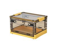 Ergocar Boîte de Rangement Pliable Transparente, Organisateur de Rangement Plastique avec Couvercle, Caisses de Rangement avec Porte d'entrée, pour Salon, Chambre, Bureau