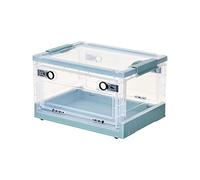 Ergocar Boîte de Rangement Pliable Transparente, Organisateur de Rangement Plastique avec Couvercle, Caisses de Rangement avec Porte d'entrée, pour Salon, Chambre, Bureau