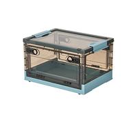 Ergocar Boîte de Rangement Pliable Transparente, Organisateur de Rangement Plastique avec Couvercle, Caisses de Rangement avec Porte d'entrée, pour Salon, Chambre, Bureau