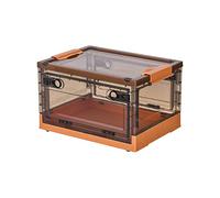 Ergocar Boîte de Rangement Pliable Transparente, Organisateur de Rangement Plastique avec Couvercle, Caisses de Rangement avec Porte d'entrée, pour Salon, Chambre, Bureau